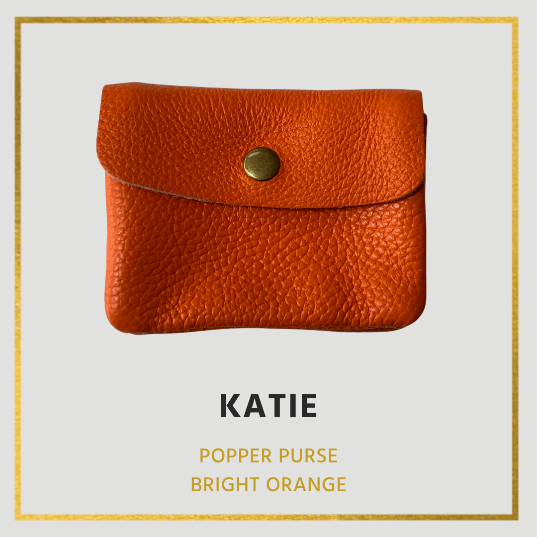 Katie- Leather purse - Small with popper