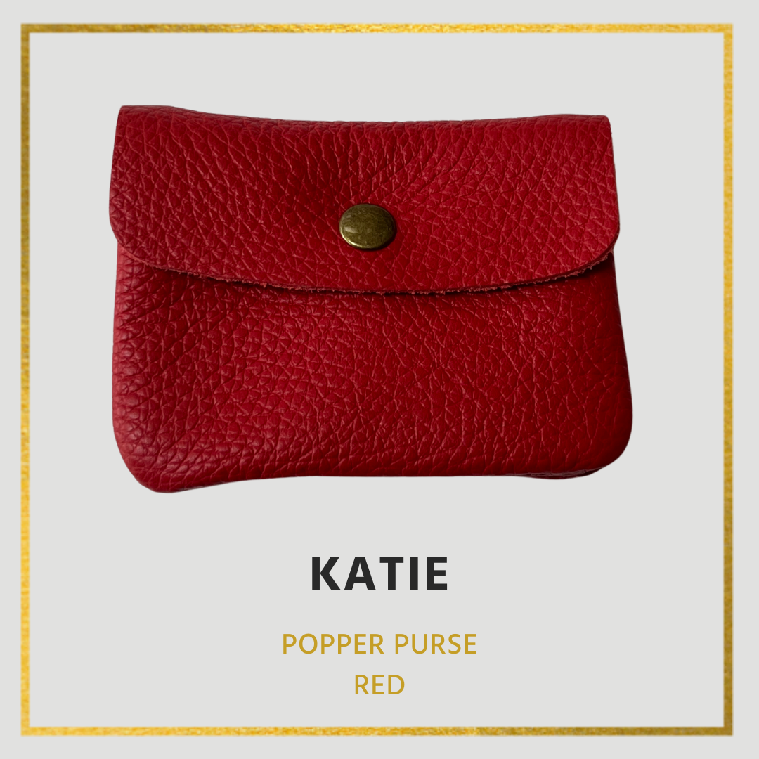 Katie- Leather purse - Small with popper