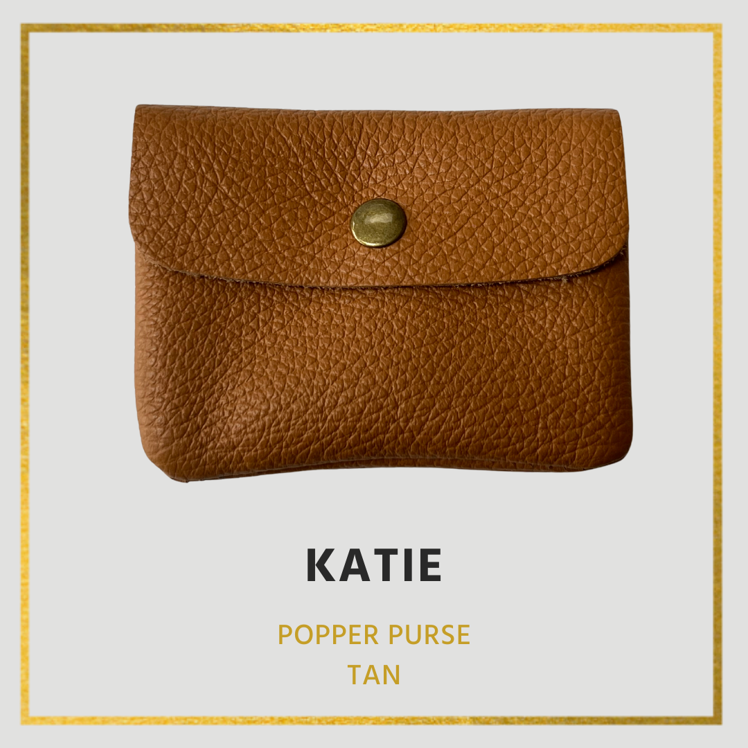 Katie- Leather purse - Small with popper