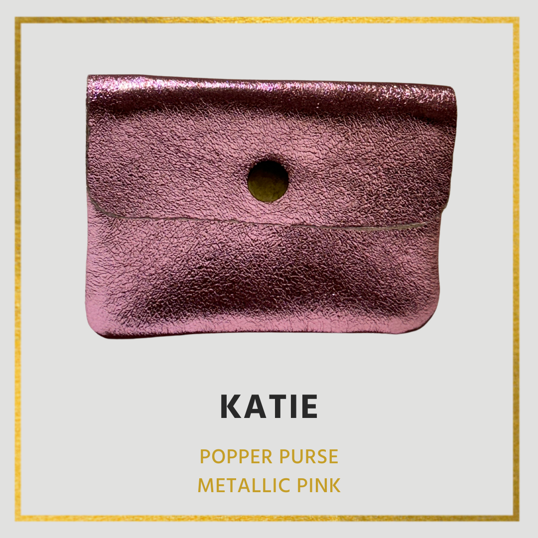 Katie- Leather purse - Small with popper