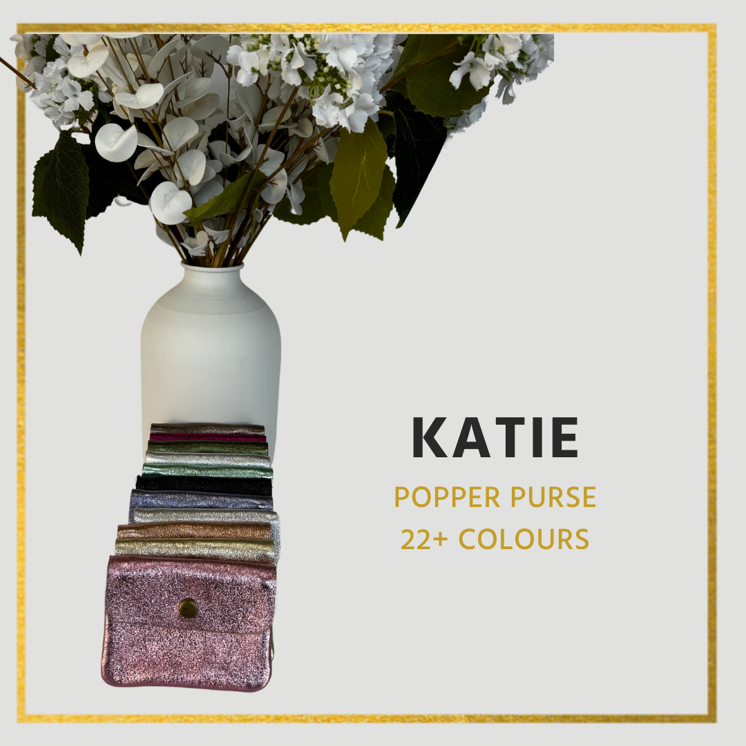 Katie- Leather purse - Small with popper