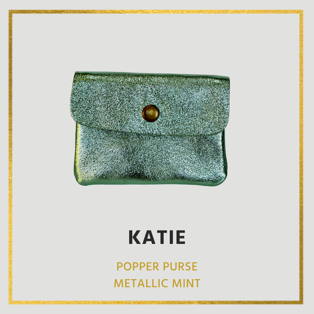 Katie- Leather purse - Small with popper