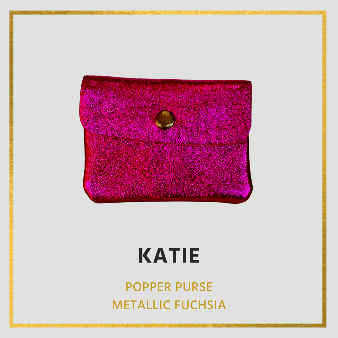 Katie- Leather purse - Small with popper