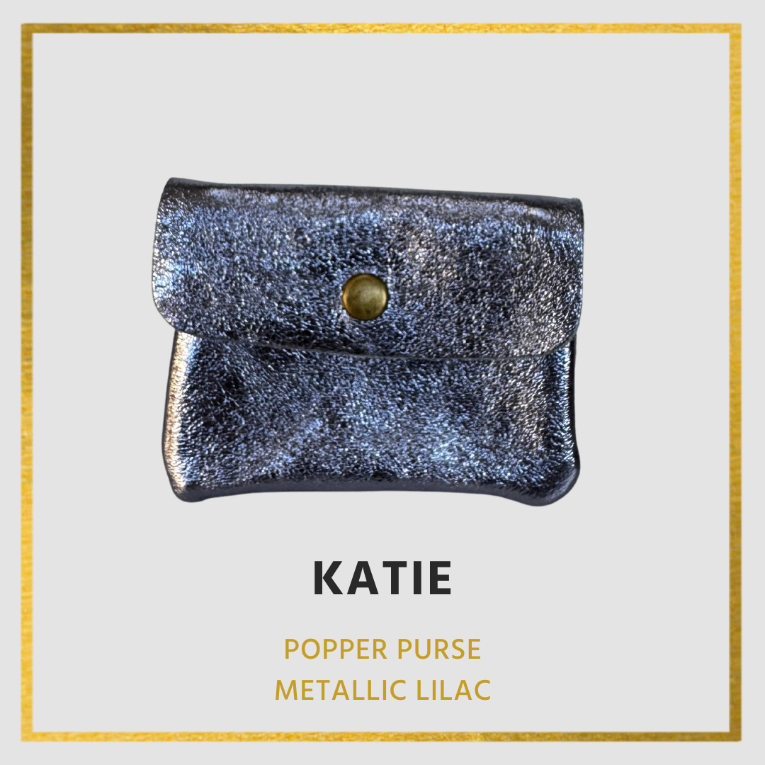 Katie- Leather purse - Small with popper