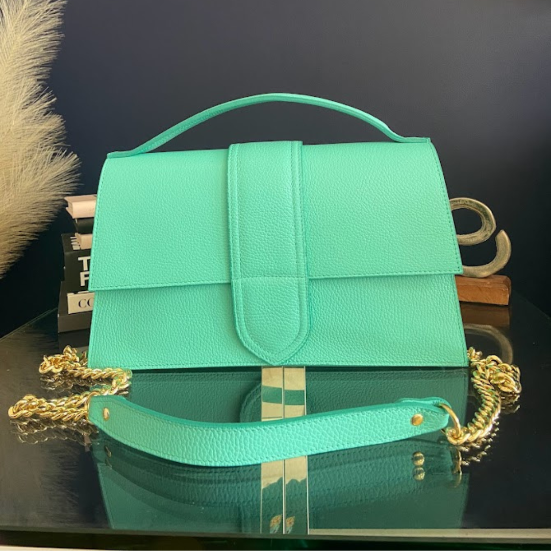 Reese - Large Fold over Leather Handbag