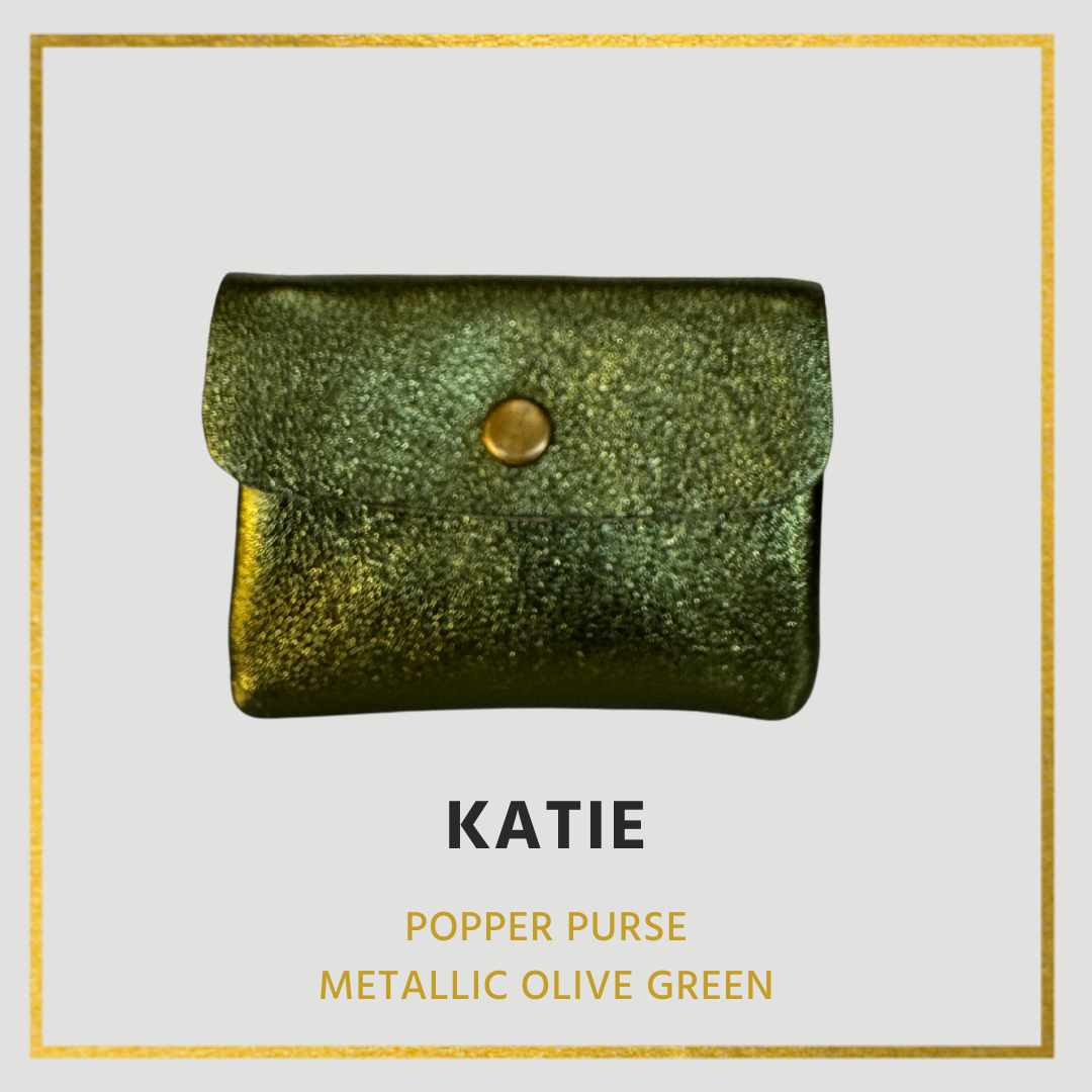 Katie- Leather purse - Small with popper