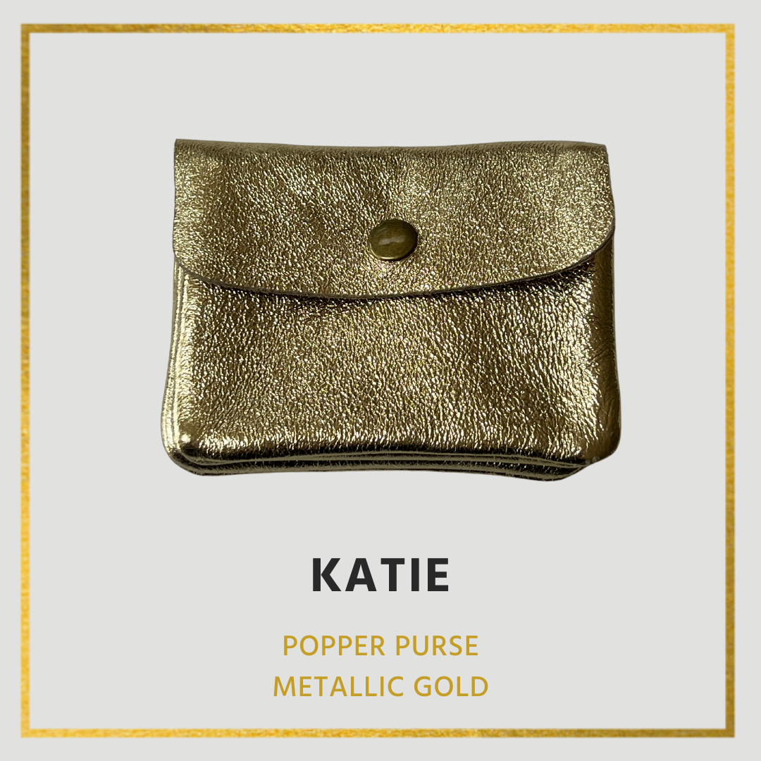 Katie- Leather purse - Small with popper