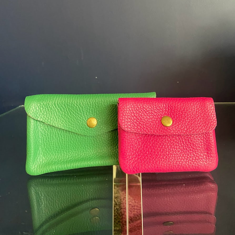 Katie XL - Leather purse with popper