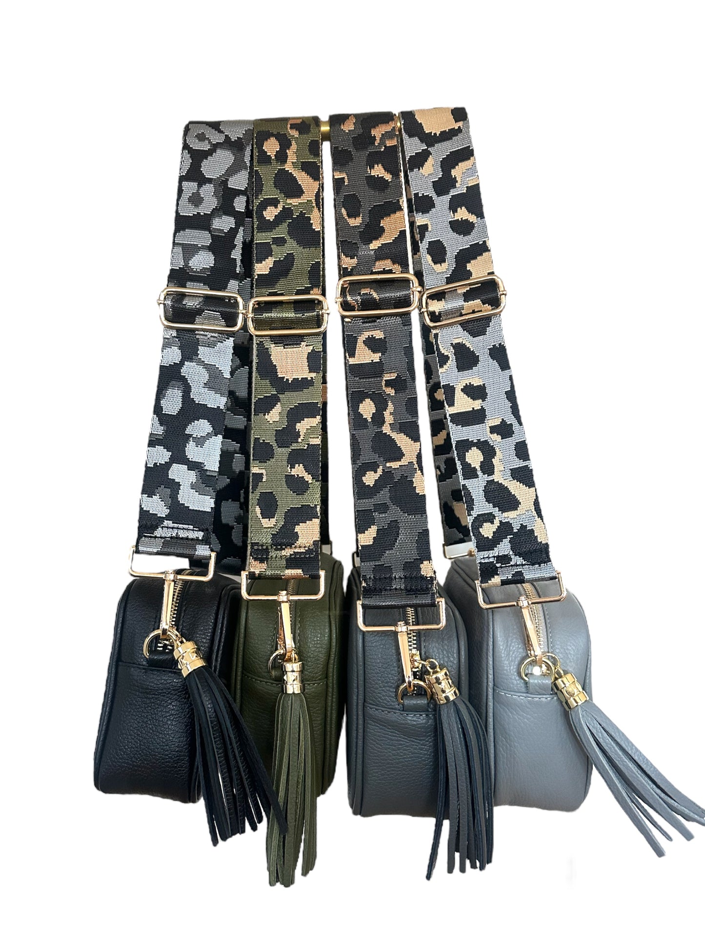 Leopard Print Woven Detailed Bag Straps