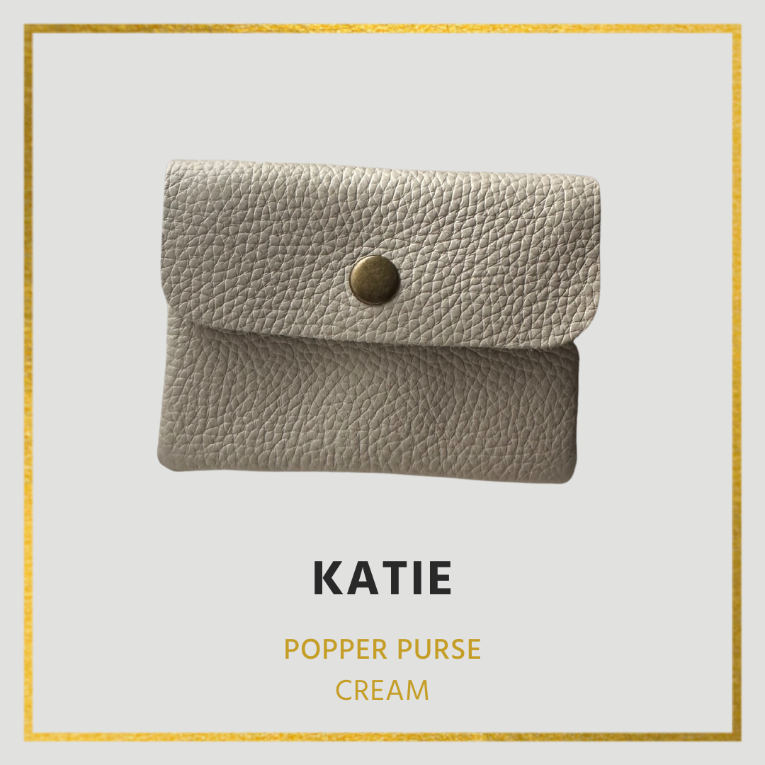 Katie- Leather purse - Small with popper