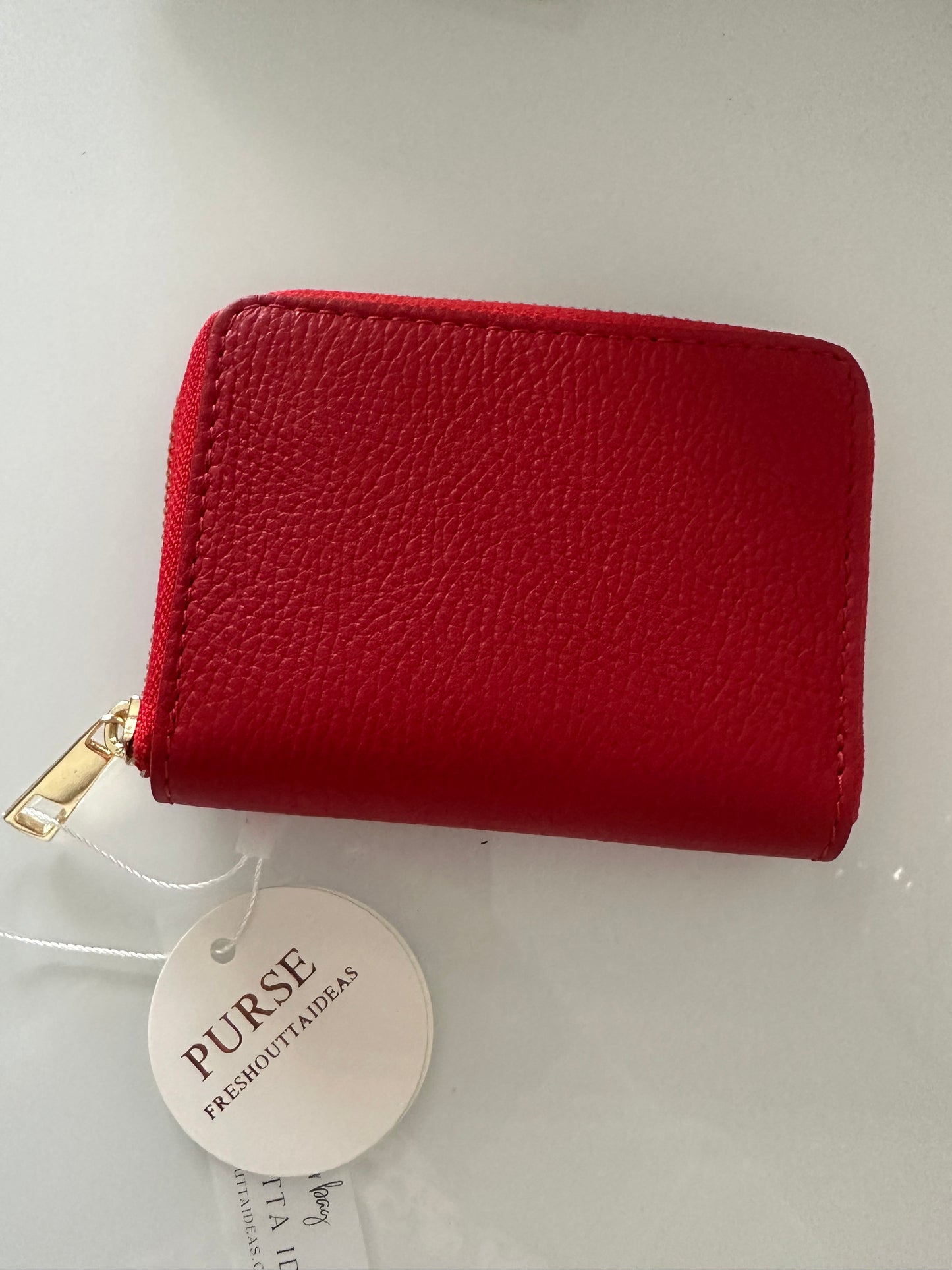Small Leather Zip Round Purse