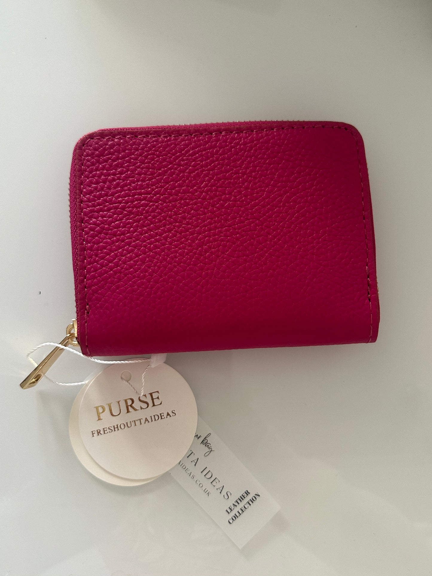 Small Leather Zip Round Purse
