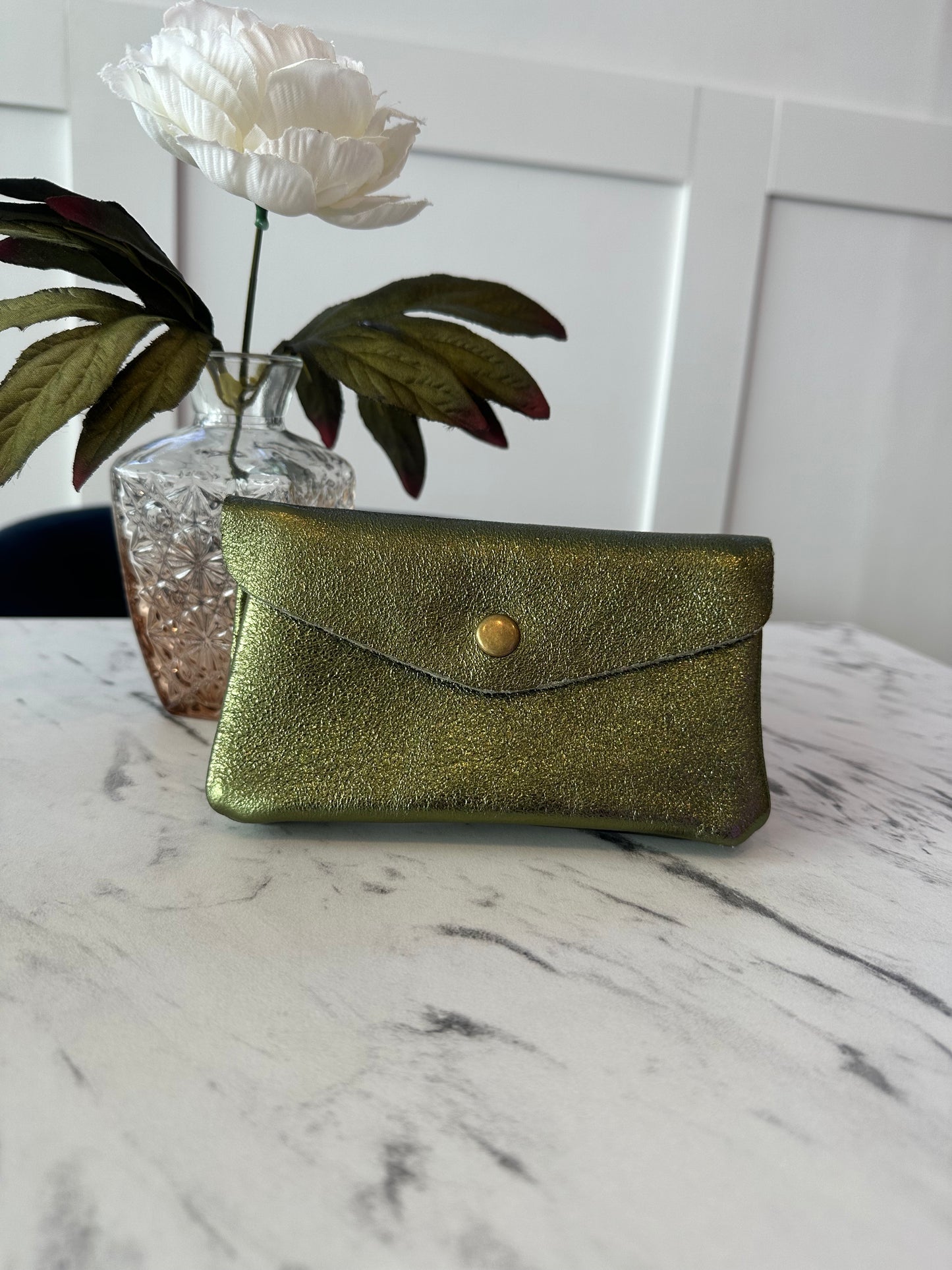 Katie XL - Leather purse with popper