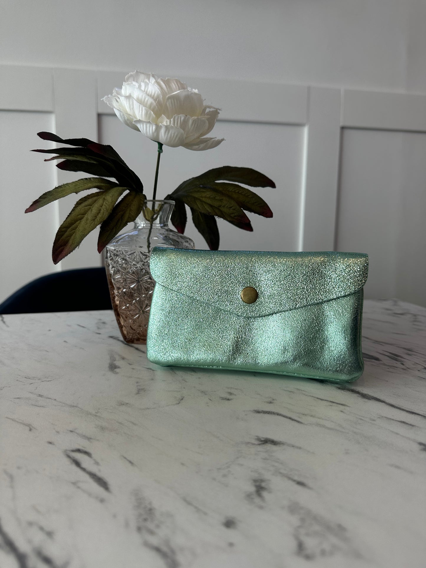 Katie XL - Leather purse with popper