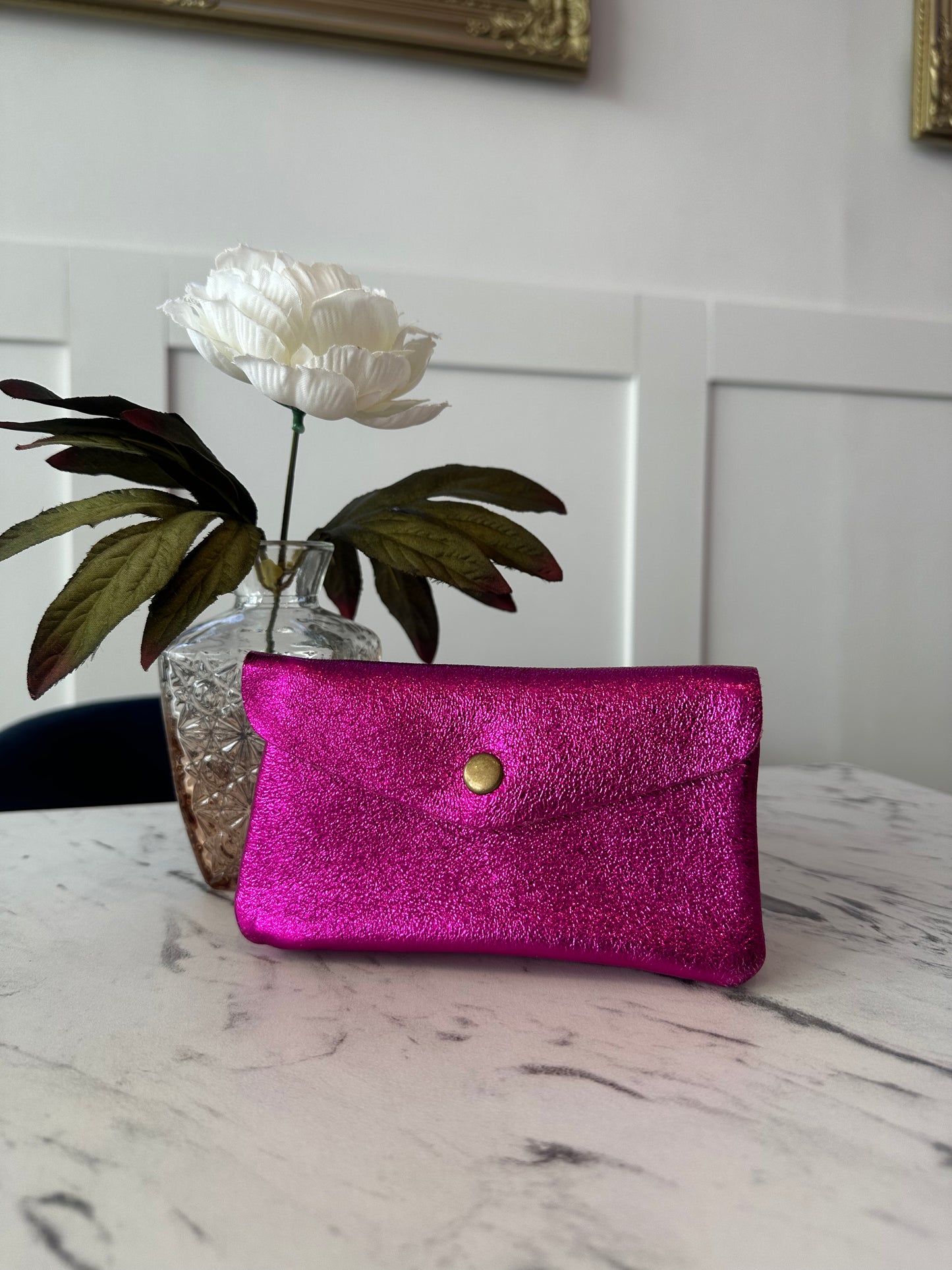 Katie XL - Leather purse with popper