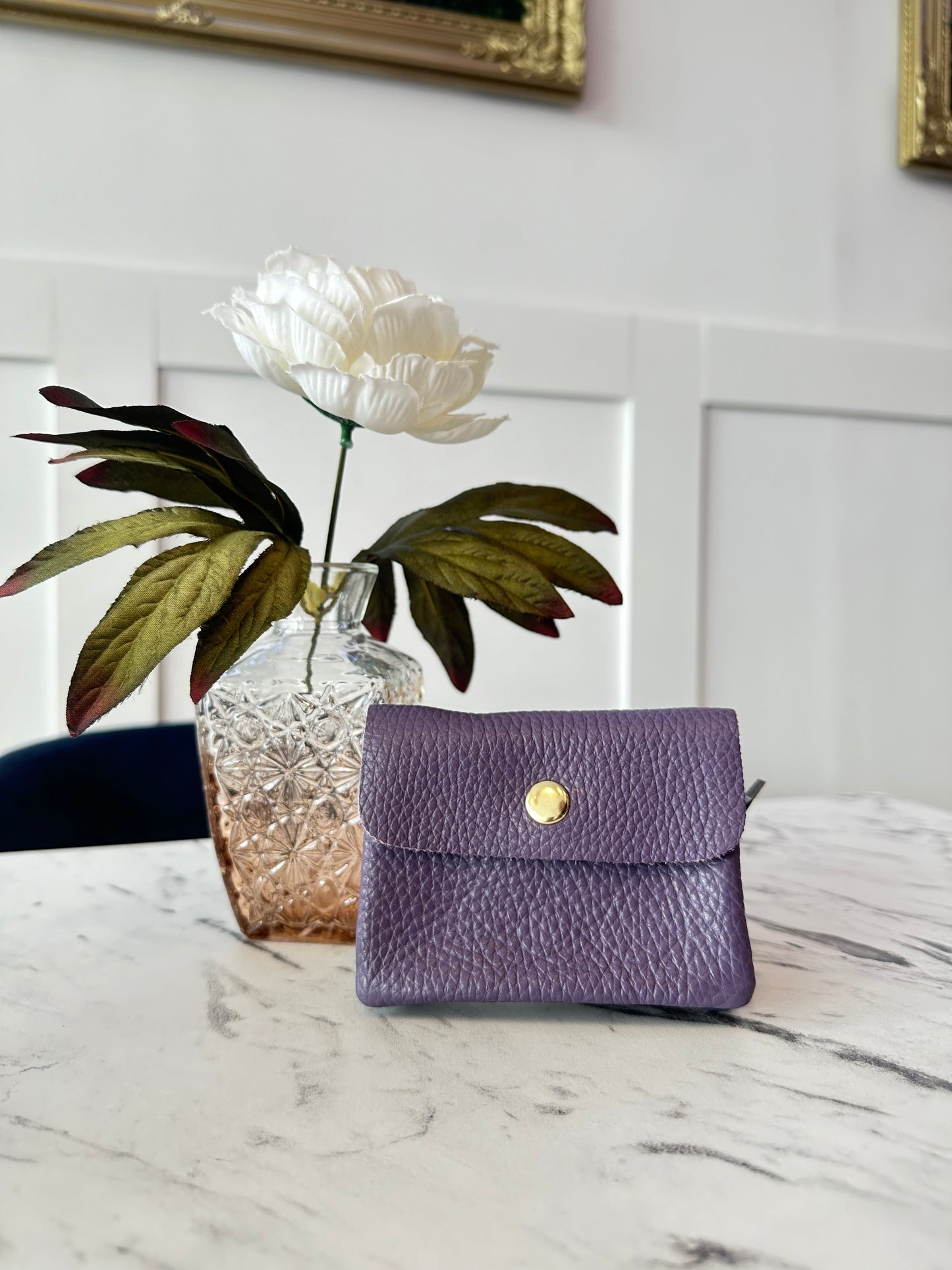 Katie- Leather purse - Small with popper