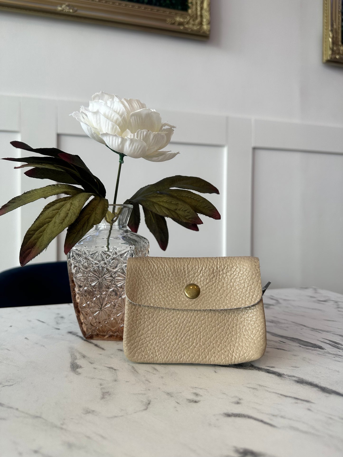Katie- Leather purse - Small with popper