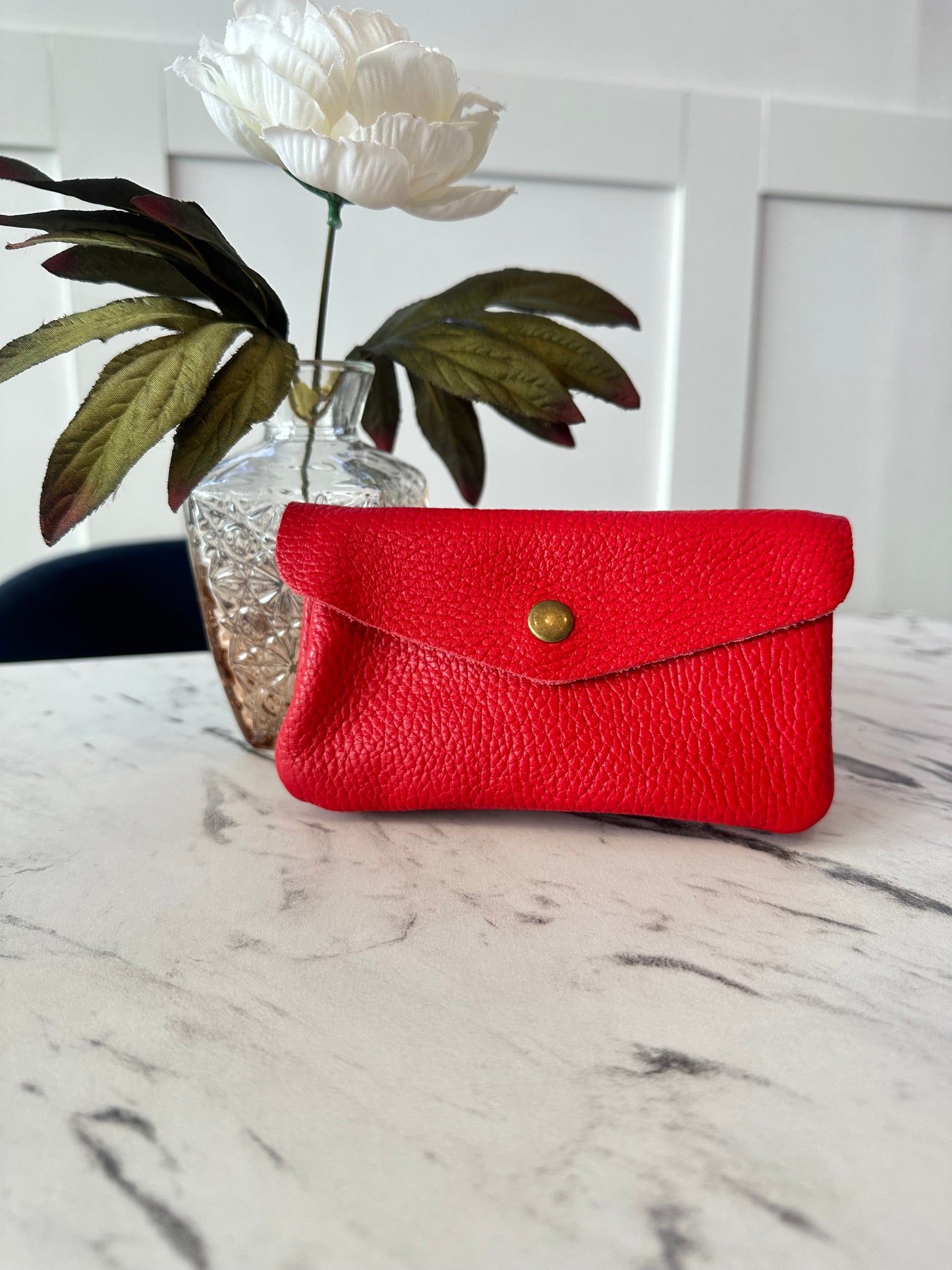 Katie XL - Leather purse with popper