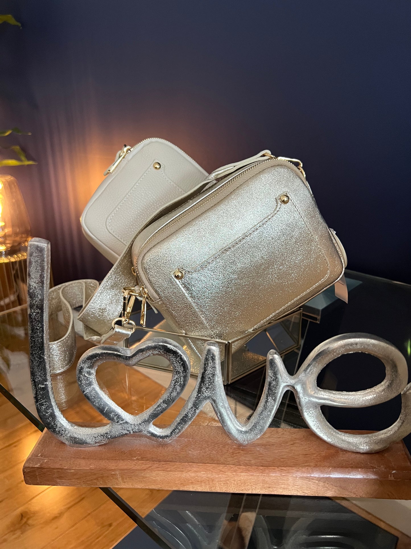 Mabel -Double Zipped Crossbody Leather Bag