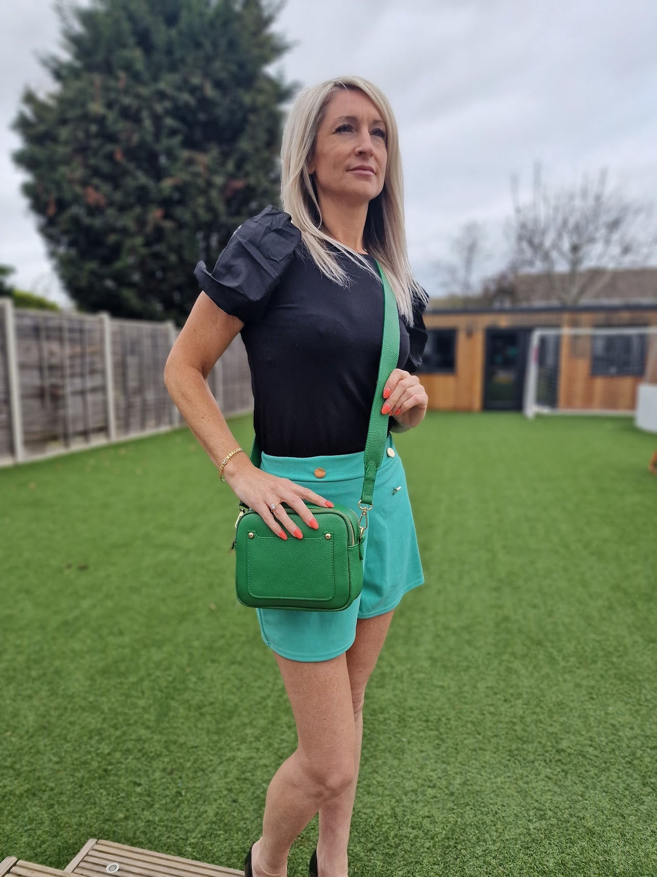 Mabel -Double Zipped Crossbody Leather Bag