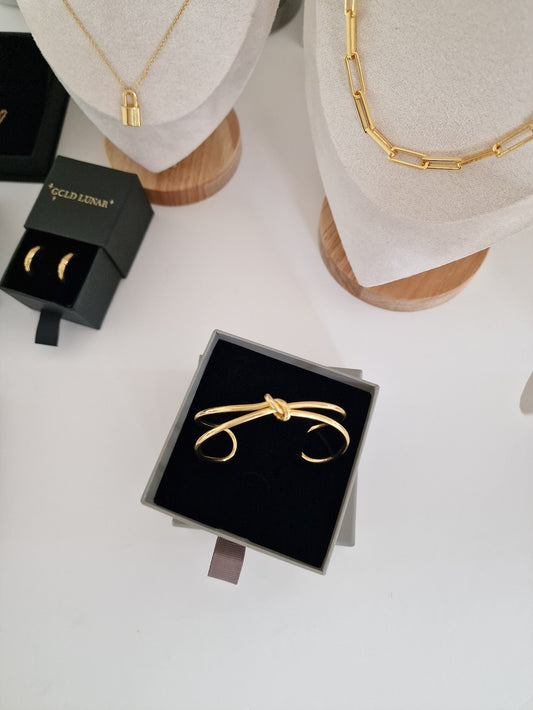 Gold Lunar -Knot Cuff Bracelet