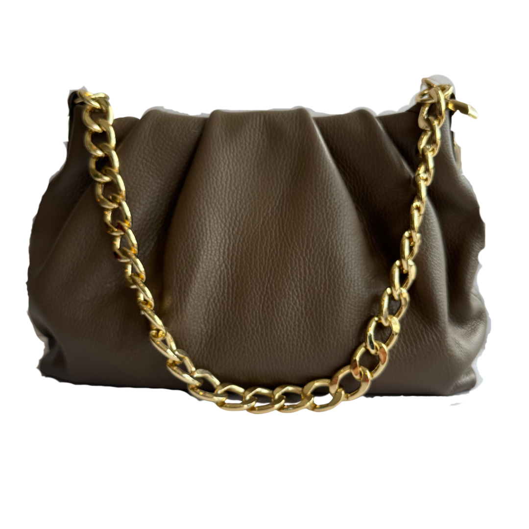 Mylee - Leather pouch bag with Chain detail