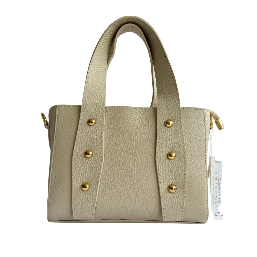 Cali - Leather tote bag with studs
