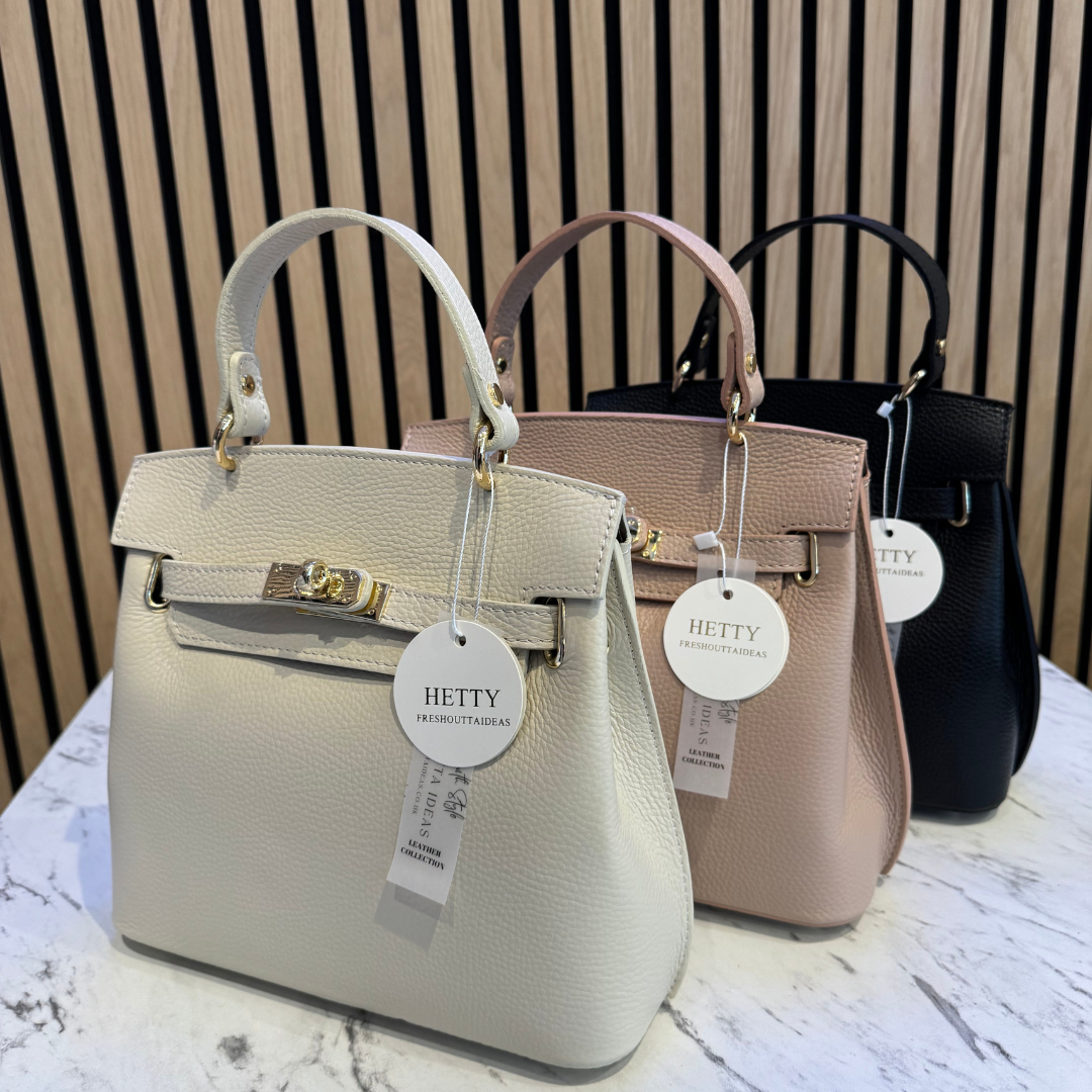 Hetty - Leather top carry handle bag