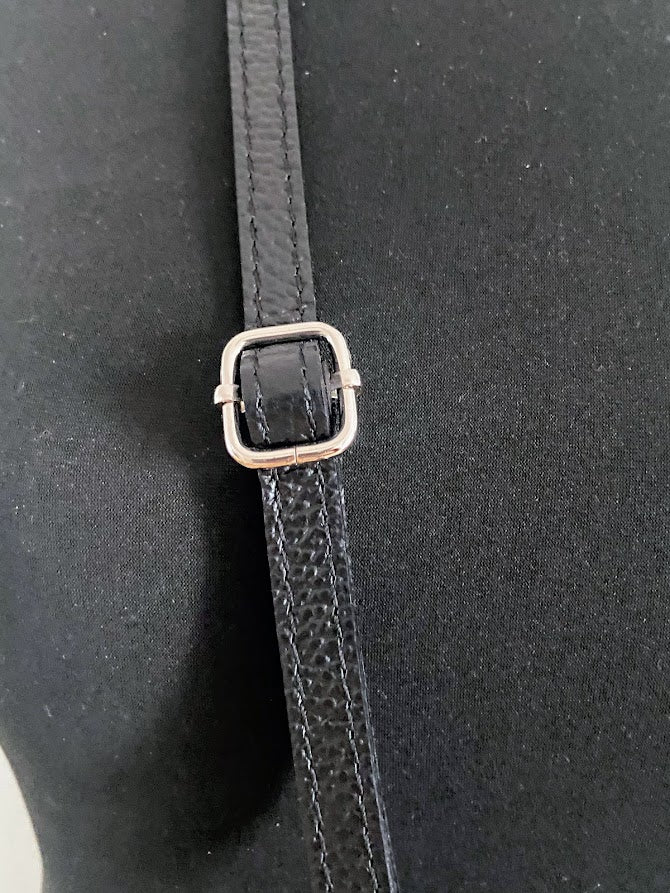 Leather Crossbody Phone/ Pouch Bag - Black