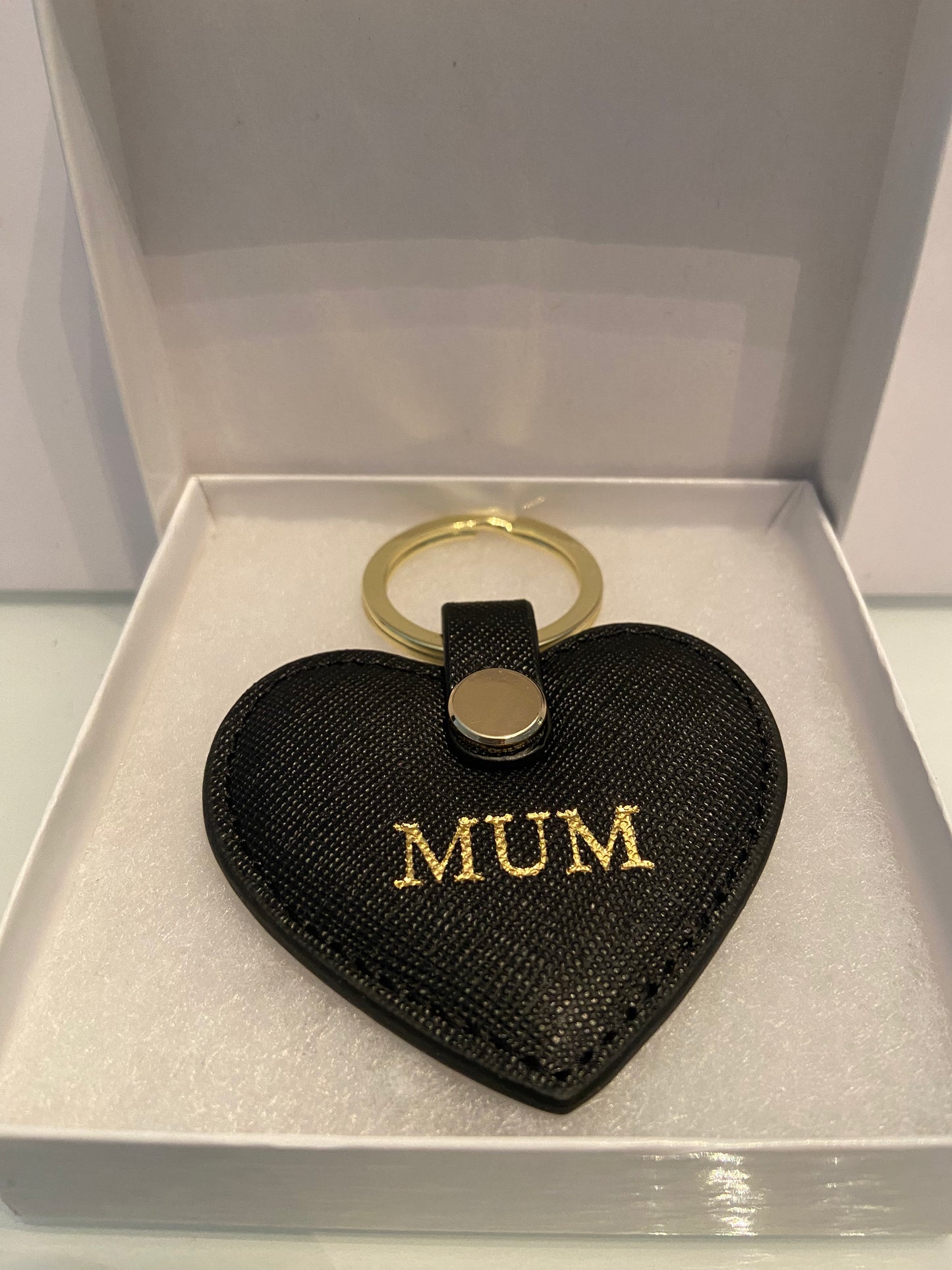 Keyring - Leather Heart -