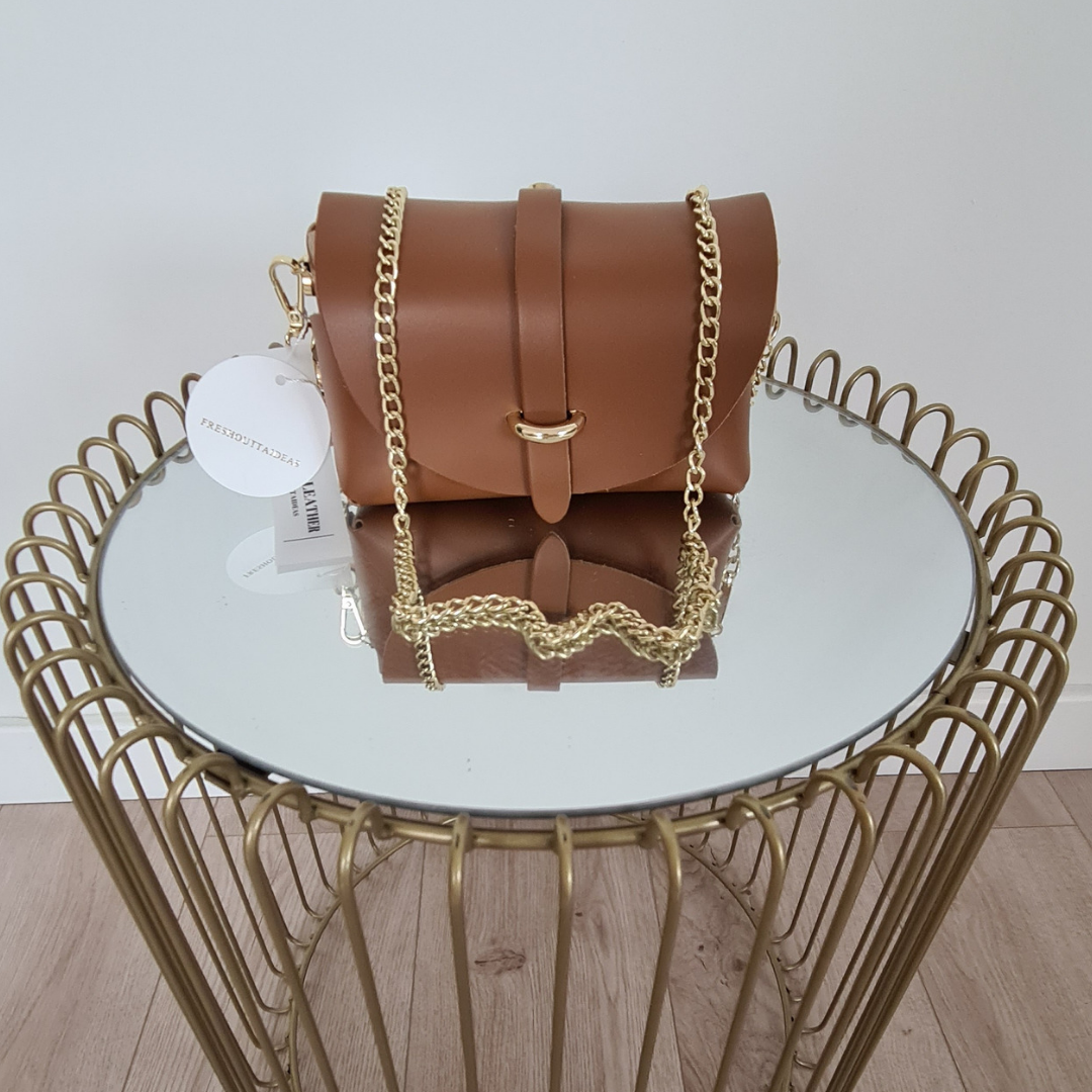 Myla - Leather Handbag with chain strap