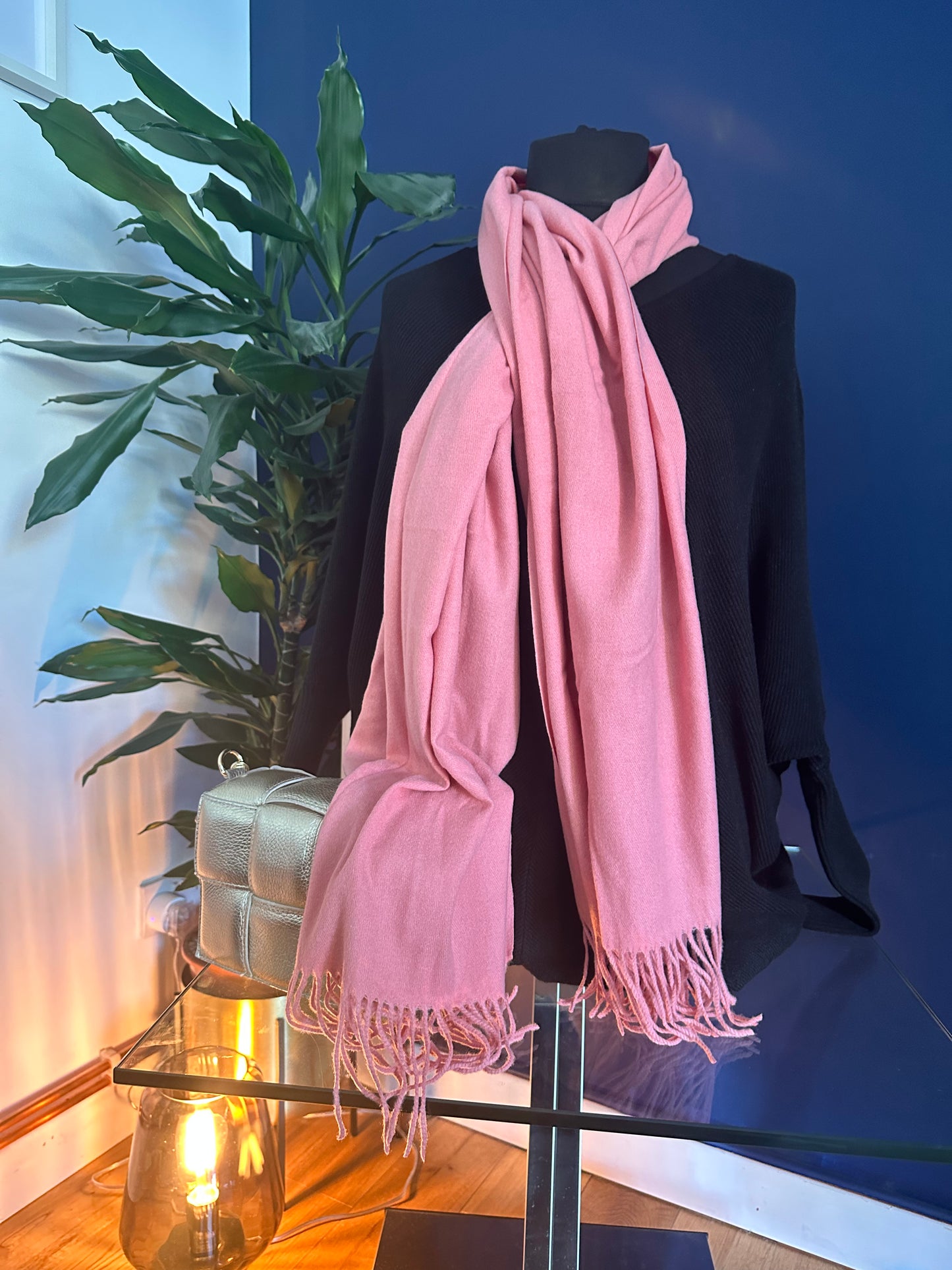Coral Plain Mid-Weight Scarf