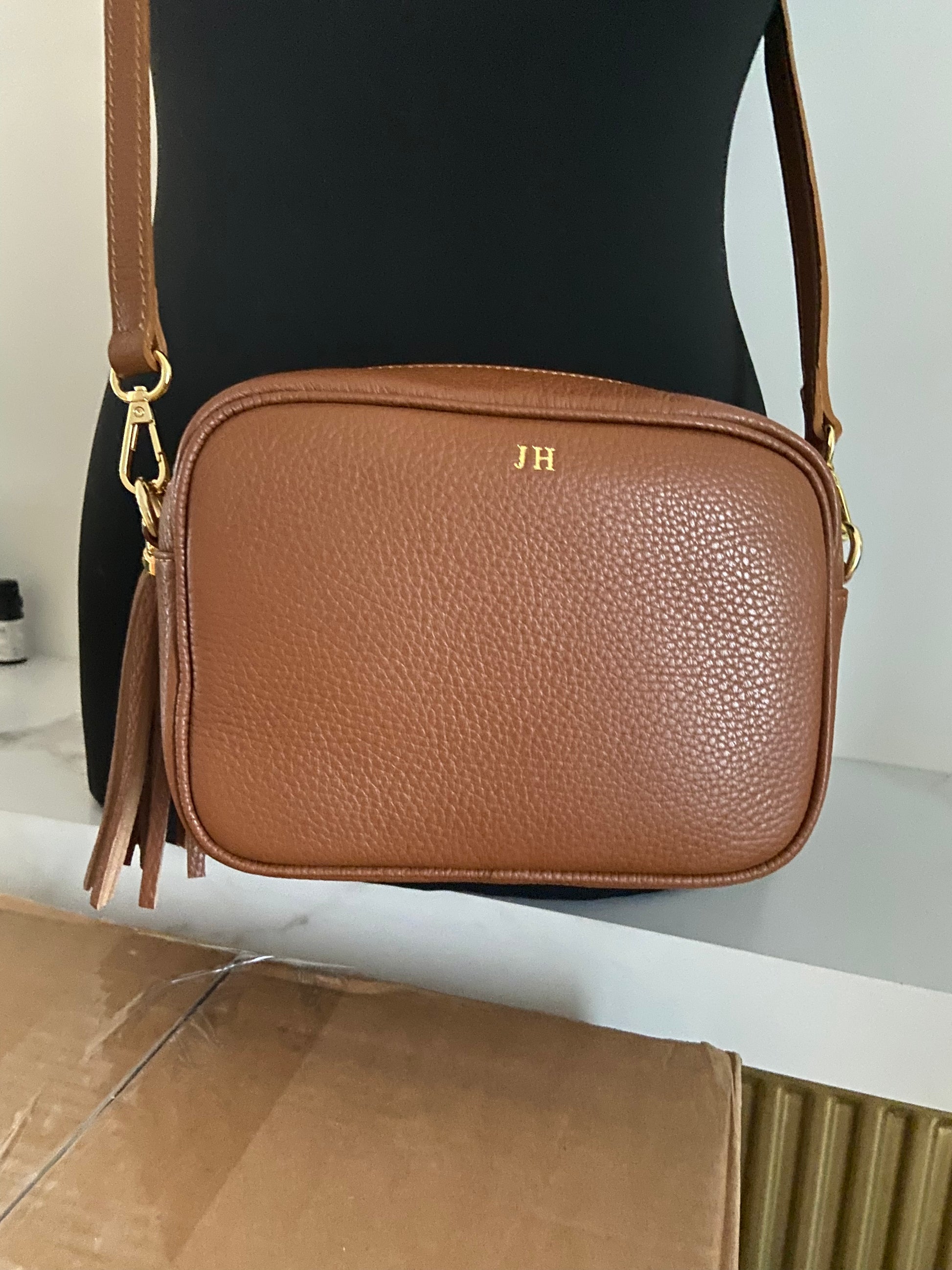 Tan camera bag on sale