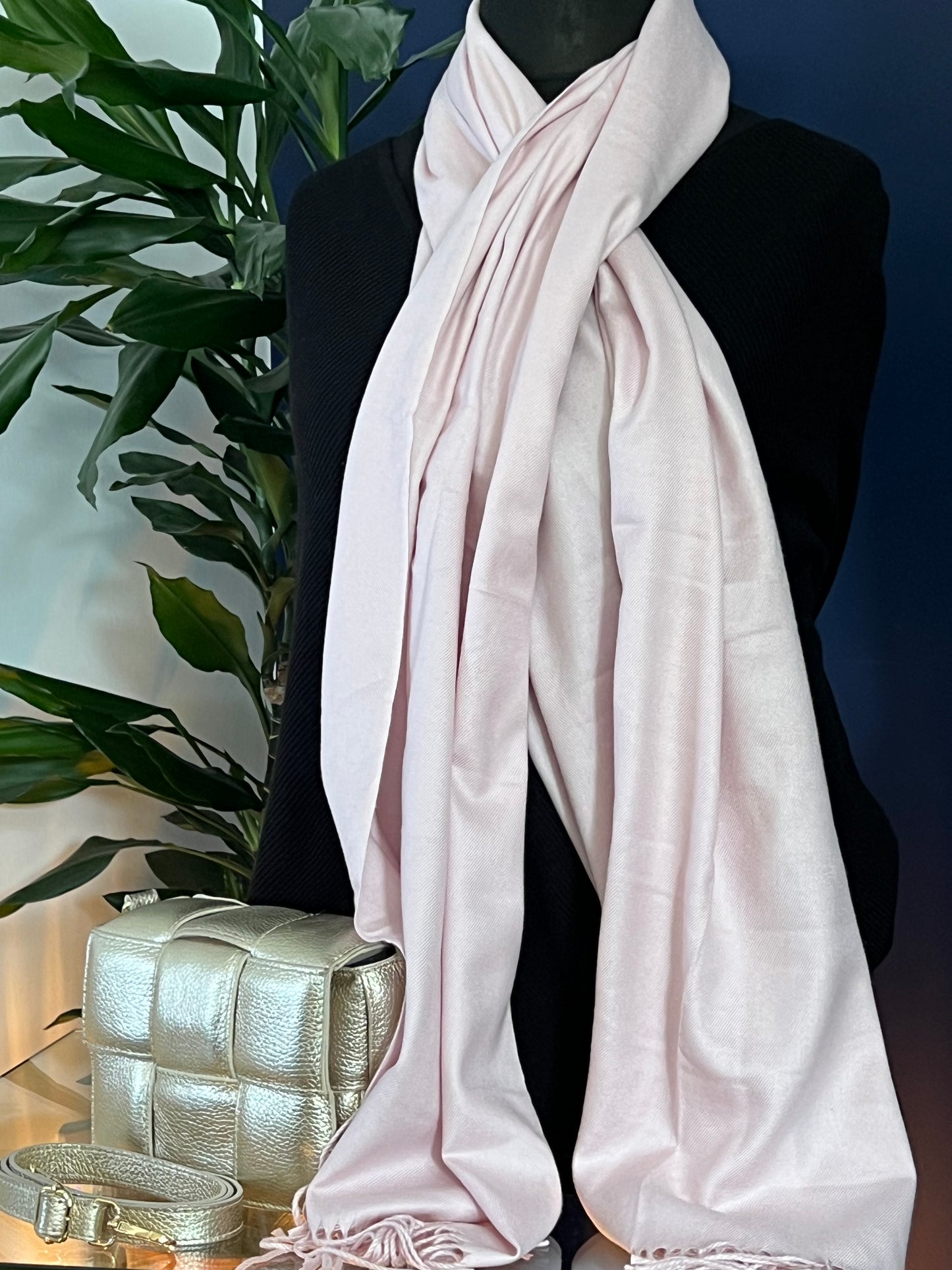 Pale Pink Plain Mid-Weight Scarf