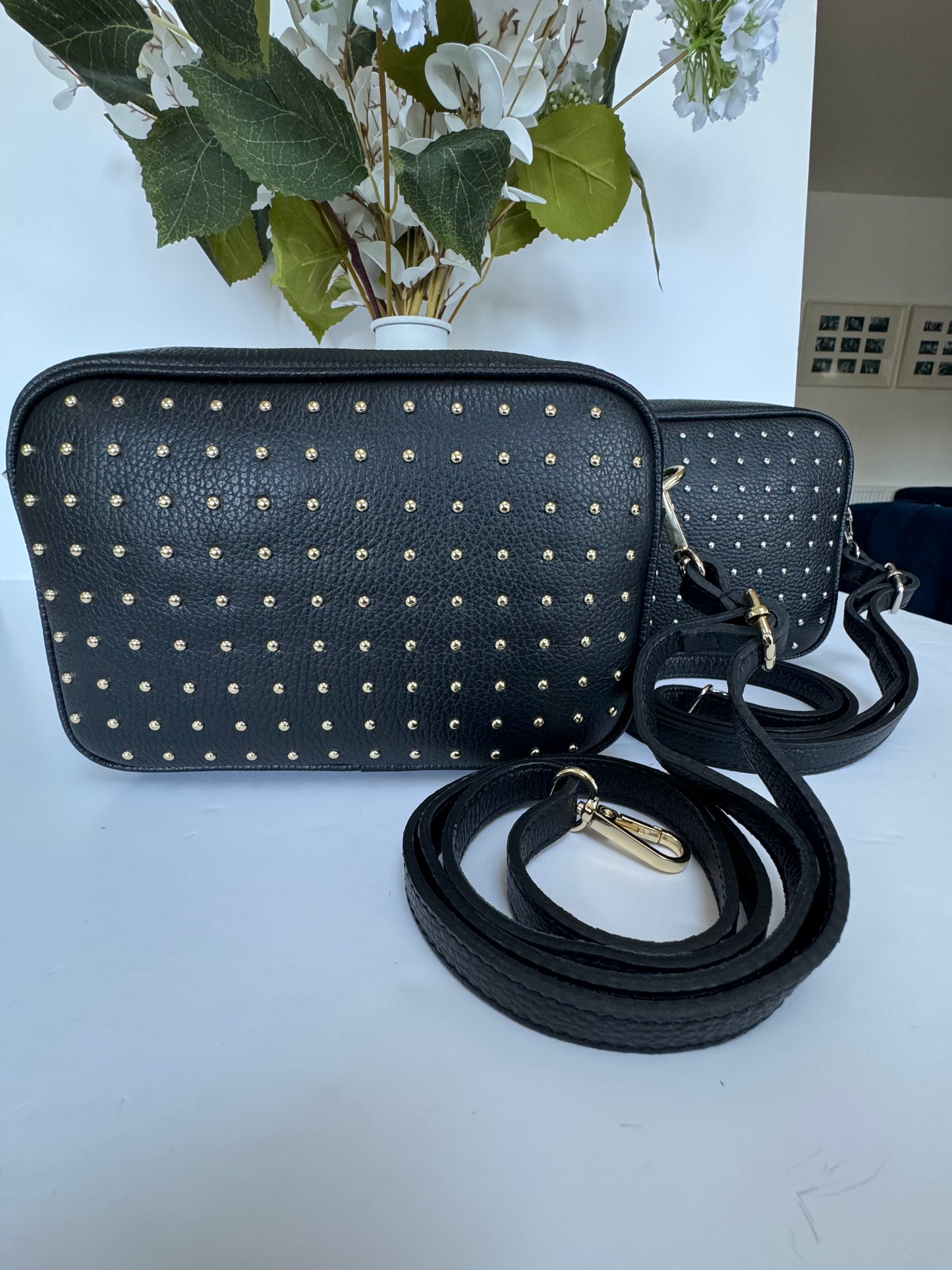 Lexi  - Italian Leather Studded Crossbody Bag