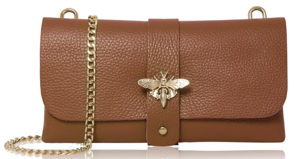 Honey - Shoulder Chain Bag with Gold Bee Buckle - 5 Colours