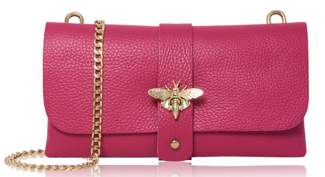 Honey - Shoulder Chain Bag with Gold Bee Buckle - 5 Colours