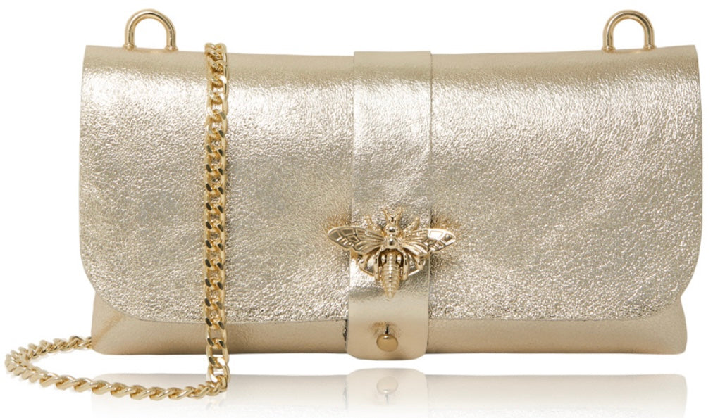 Honey - Shoulder Chain Bag with Gold Bee Buckle - 5 Colours