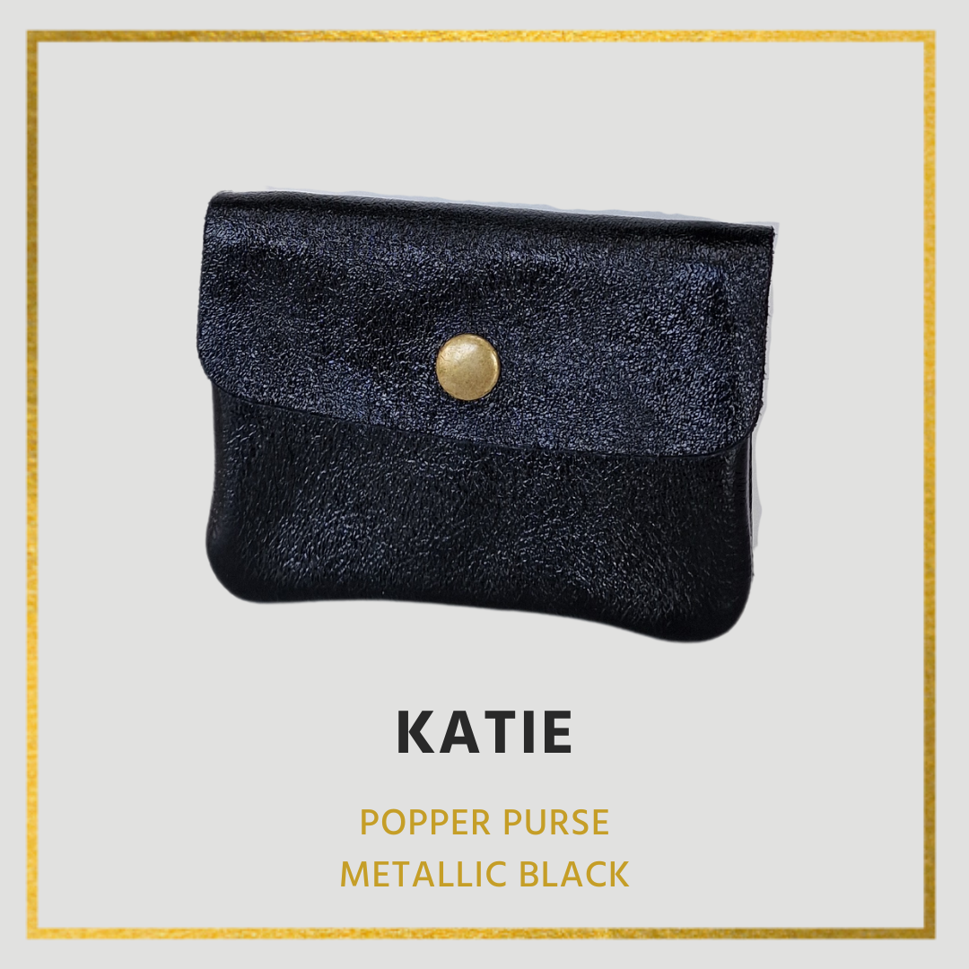 Katie- Leather purse - Small with popper