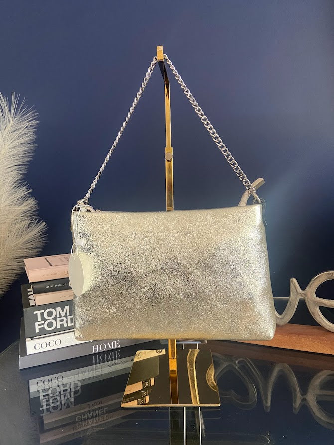 Nyla Leather Chain Clutch / Crossbody -