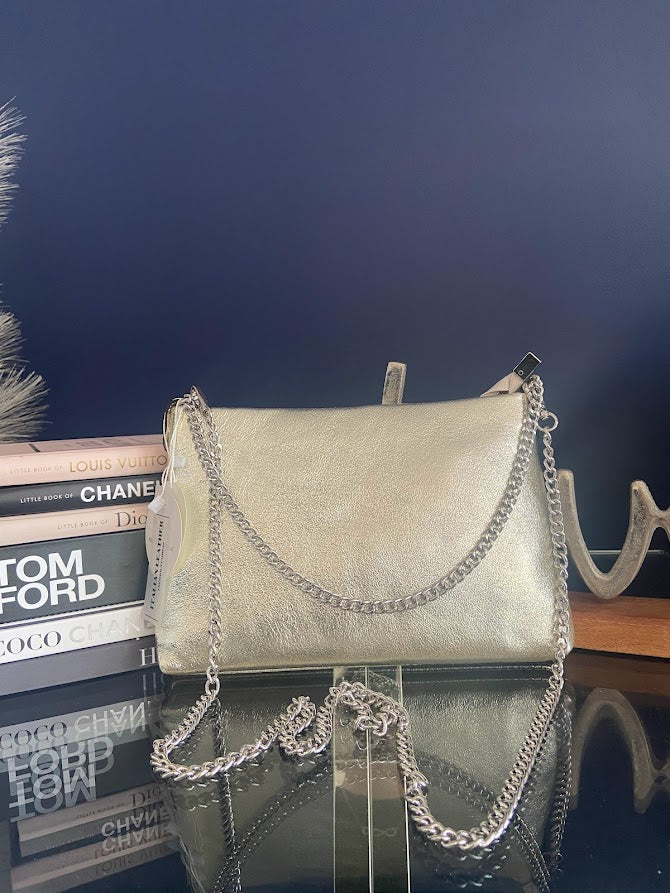 Nyla Leather Chain Clutch / Crossbody -