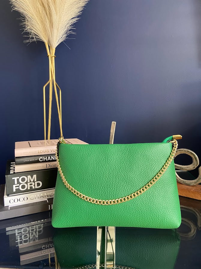 Nyla Leather Chain Clutch / Crossbody -