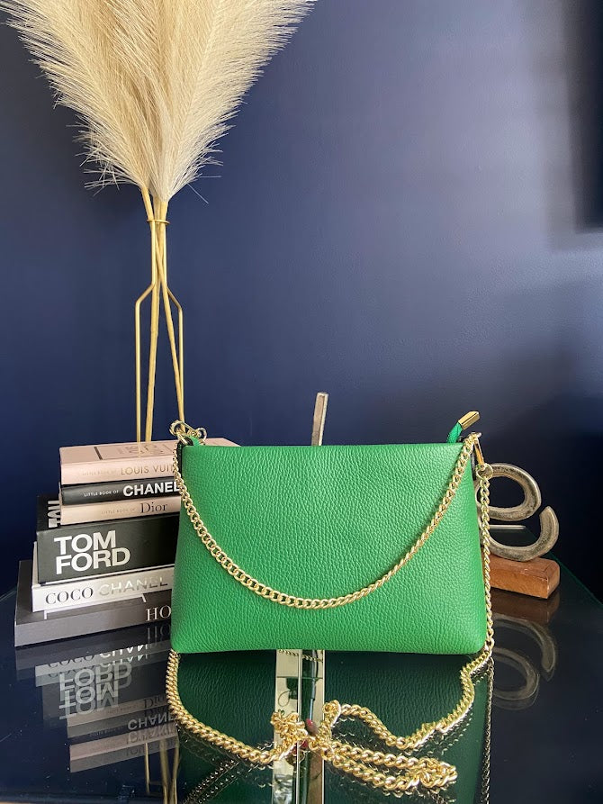 Nyla Leather Chain Clutch / Crossbody -