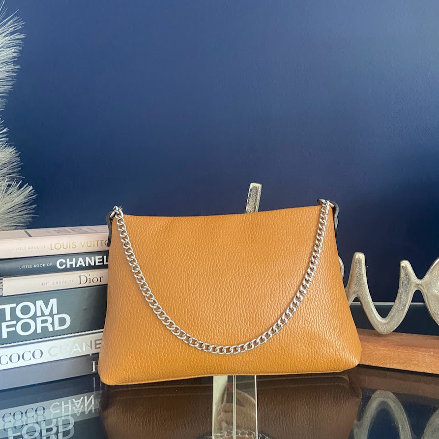 Nyla Leather Chain Clutch / Crossbody -