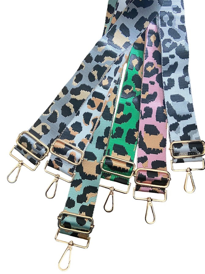 Leopard Print Woven Detailed Bag Straps