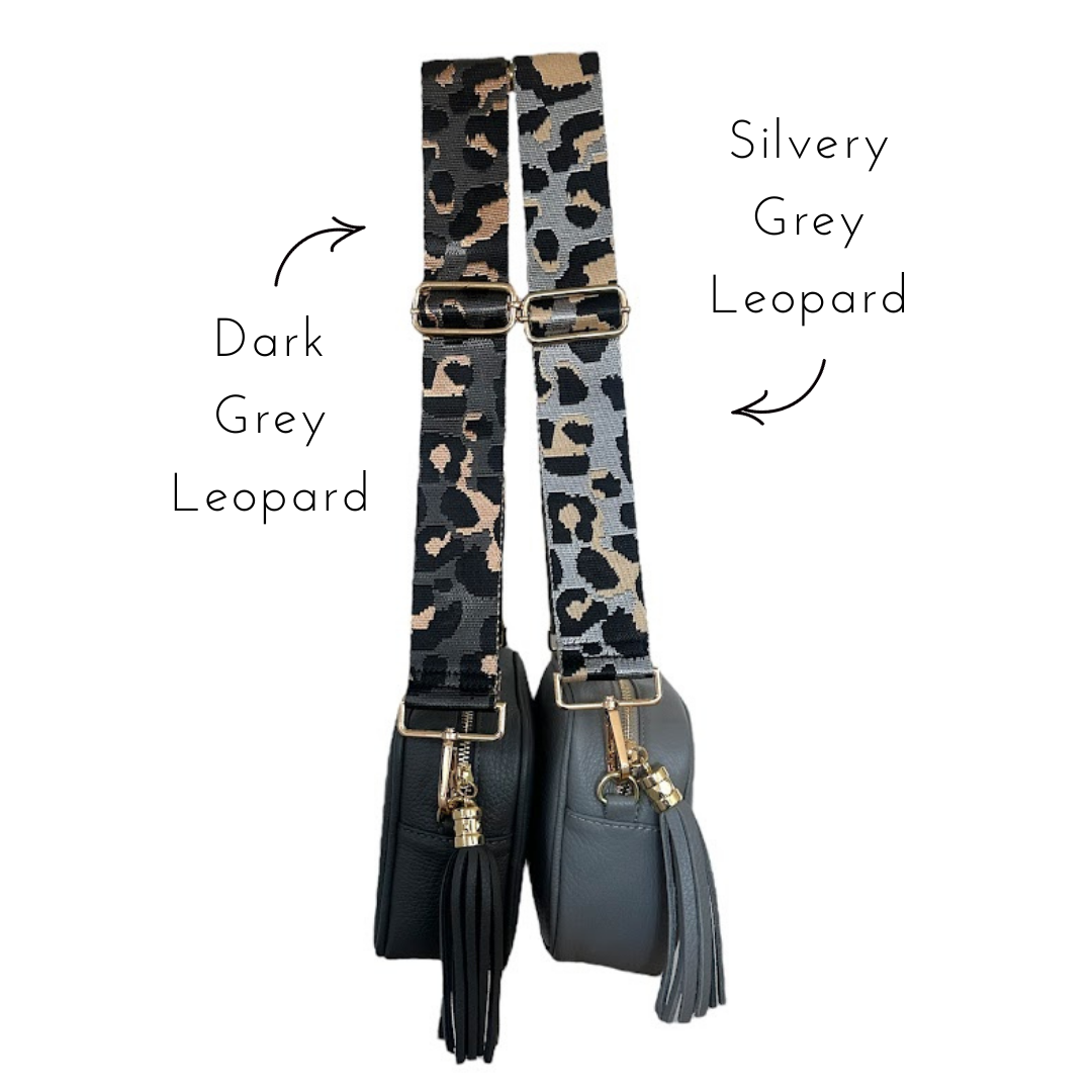 Leopard Print Woven Detailed Bag Straps
