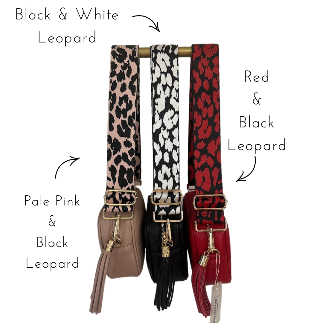 Leopard Print Woven Detailed Bag Straps