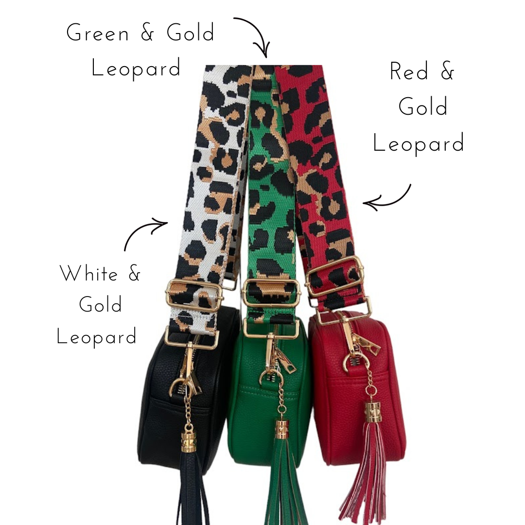 Leopard Print Woven Detailed Bag Straps