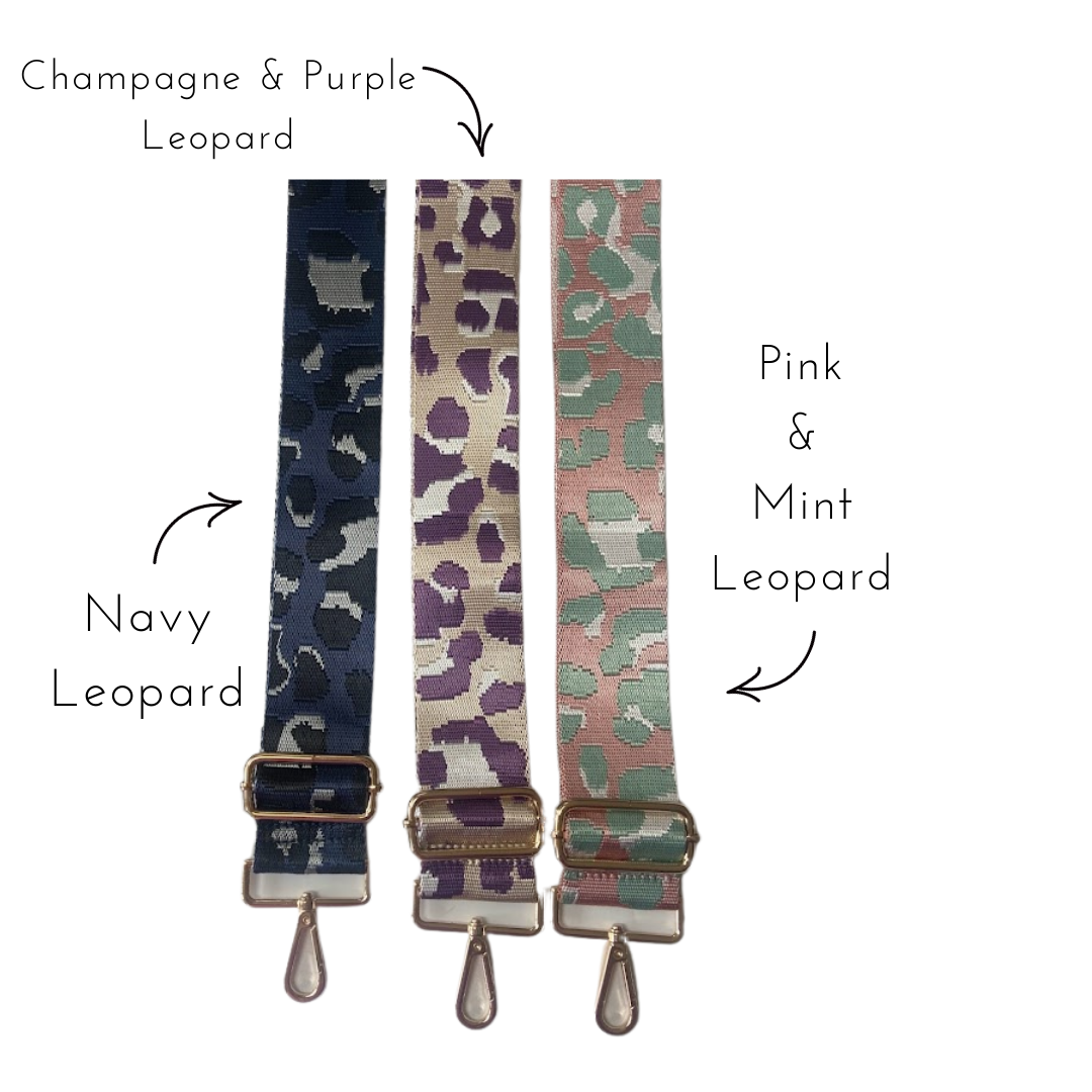 Leopard Print Woven Detailed Bag Straps