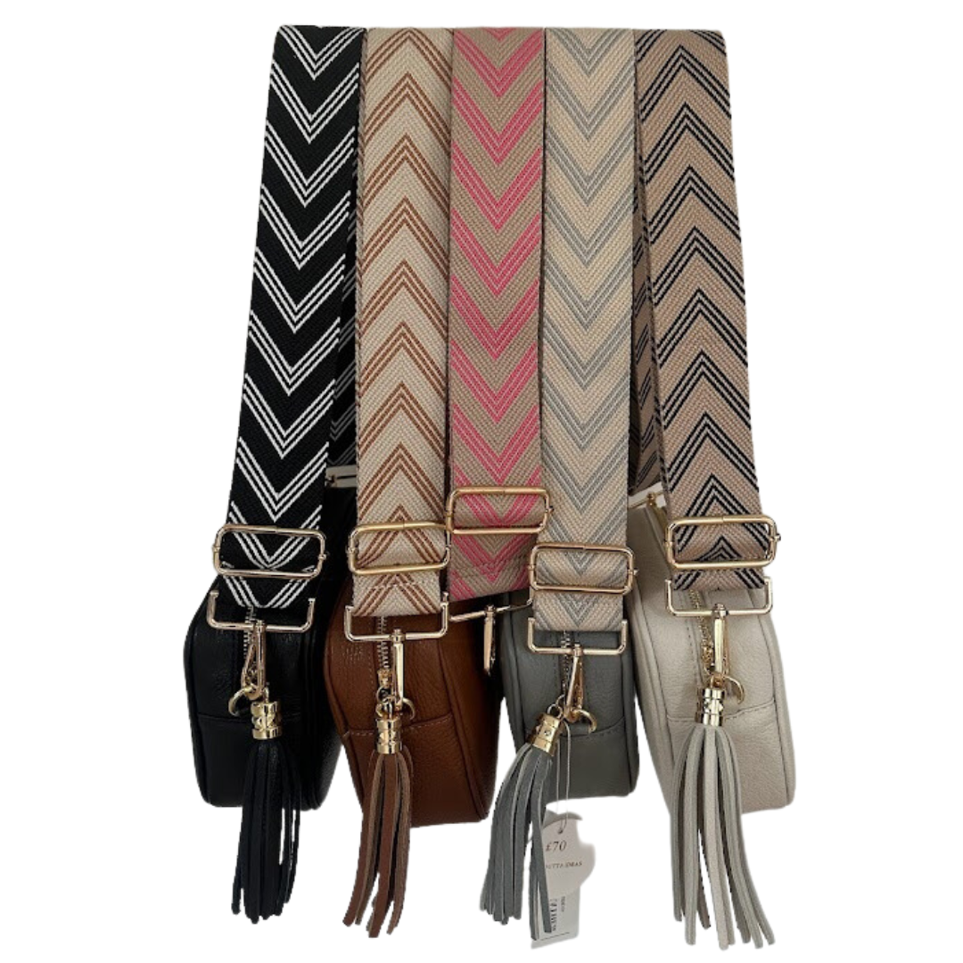 Chevron Design - Woven Detailed Bag Straps